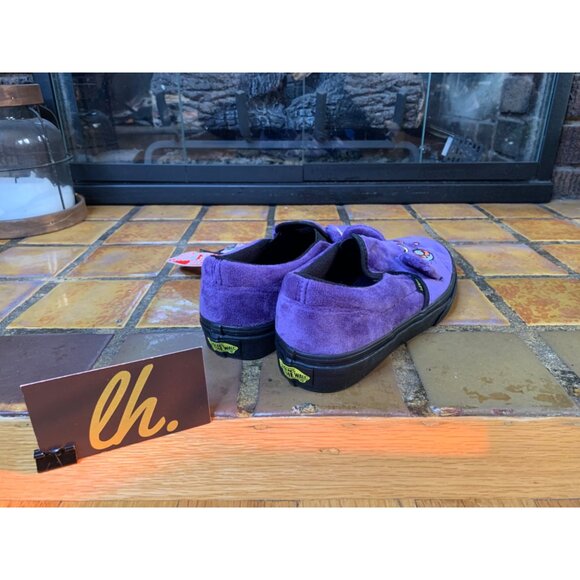 Kids 2.5 Vans x Sailor Moon “Luna” Purple Plush Slip On Shoes - Picture 6 of 7